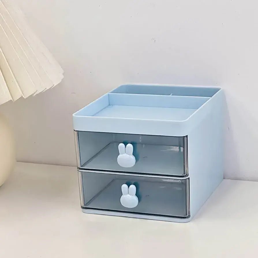 Rabbit Desk Organizer Makeup and Stationery Storage Box with Drawers