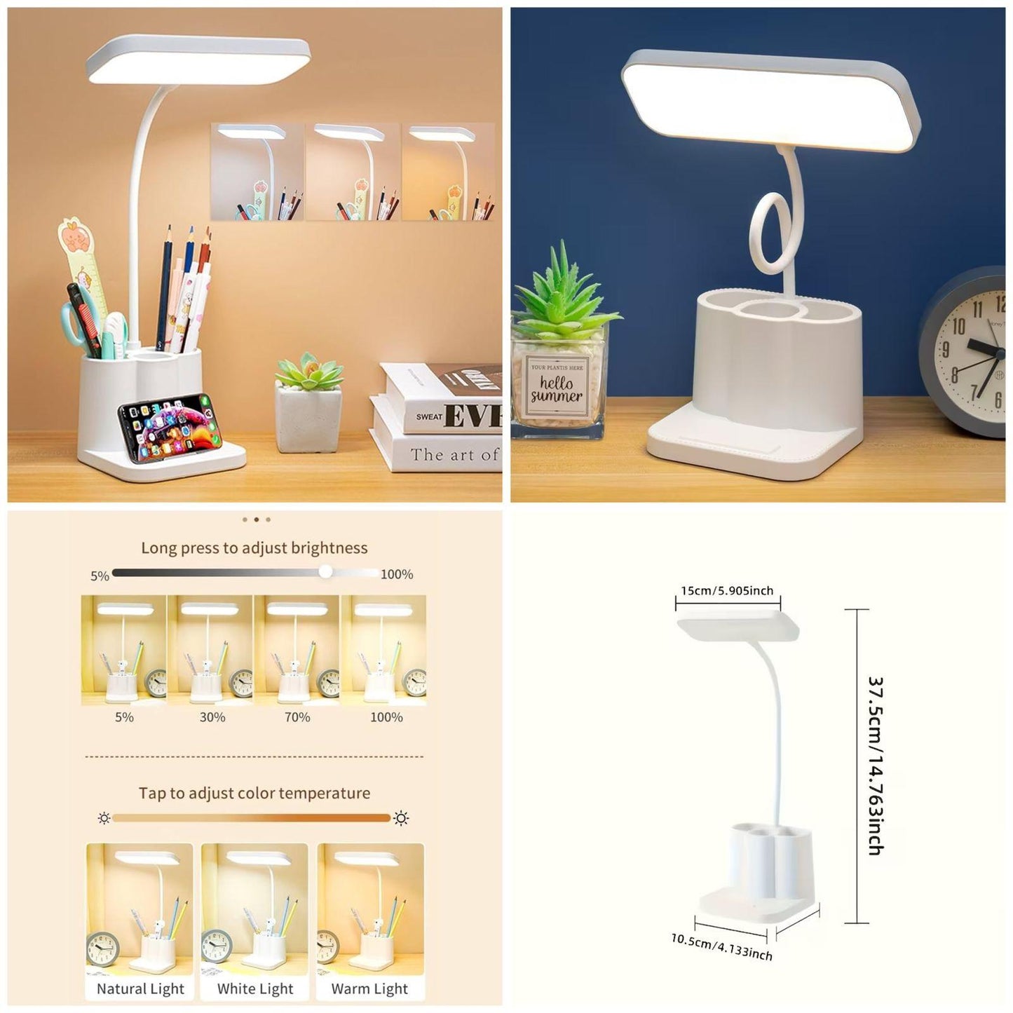 Multifunctional desk lamp with storage