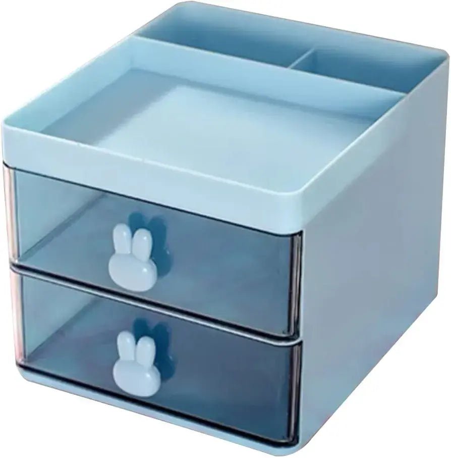 Rabbit Desk Organizer Makeup and Stationery Storage Box with Drawers